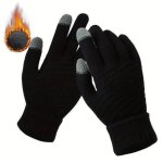 Gants adulte en laine acrylique ecran tactile haute protection noir Gants adulte en laine acrylique ecran tactile haute protection noir
