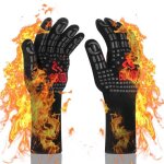 Gants de barbecue gants de grillade r�sistants � la chaleur jusqu� 800 �c gants cuisine de four antid�rapants ...