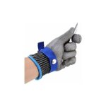 Gant de boucher en cotte de maille acier inoxydable r�sistant coupe bleu haute performance niveau 5 protection ...