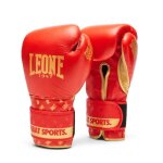 Gants de boxe - leone - dna - rouge - cuir de buffle - roll gripp