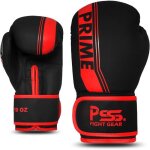 Gants de boxe - pss - t4u - enfant 3 � 14 ans - cuir pu - noir / rouge - 4oz � 10oz