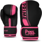 Gants de boxe - pss - t4u - enfant fille - cuir pu - 4oz � 10oz - noir / rose