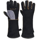 Gants résistants à la chaleur gants de barbecue épais gants de soudage gants en cuir résistants à la ... Gants résistants à la chaleur gants de barbecue épais gants de soudage gants en cuir résistants à la ...