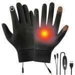 Gants chauffants usb 3 niveaux 37?45�c �tanches coupe - vent tactiles r�glables pour cyclisme ski randonn�e ...