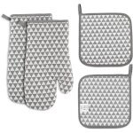 Gants de cuisine résistants à la chaleur ? gants de four en coton avec boucle de suspension et 2 maniques ... Gants de cuisine résistants à la chaleur ? gants de four en coton avec boucle de suspension et 2 maniques ...