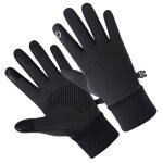 Gants dhiver coupe - vent pour cran tactile antidrapants noirs gants chauds pour hommes femmes course ...