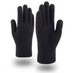 Gants dhiver gants  cran tactile pour hommes et femmes gants tricots chauds et froids poignets lastiques ...