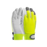 Gants fluorescents hobby reflex avec �l�ments r�fl�chissants en cuir de ch�vre (taille 8 1 paire)