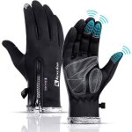 Gants hiver vlo vtt mixte noir - cran tactile coupe - vent tanche anti froid