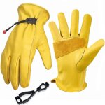 Gants de jardinage pour hommes / femmes gants de travail en cuir de vachette gants de travail pour jardin ...