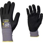 Gants de manutention de pr�cision - eurotechnique - enduction nitrile - noir et gris - taille 6