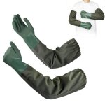 Gants m�nage caoutchouc longs - 1 paire 70cm imperm�ables antid�rapants �tanches - convient pour nettoyage ...