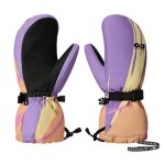 Gants ski enfants thermiques - 1 pi�ce imperm�ables coupe - vent - orange - taille m (8 - 12 ans) - convient ...