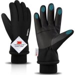 Gants de ski impermables 3m thinsulate pour homme et femme - noir