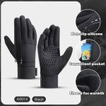 Gants de sport unisexes pour hommes impermables coupe - vent chauds cyclisme fermeture clair froide ...