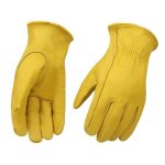 Gants de travail en cuir de vachette pour conduite / jardin / coupe / construction / ferme / moto homme ...