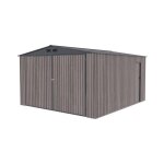 Garage m�tallique gardiun surrey 1596 m2 380x420x232 cm 1 voiture double porte pliante porte lat�rale ...