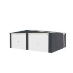 Garage mtallique gardiun warwick 3268 m2 513x637x241 cm pour 2 voitures double porte coulissante et ...