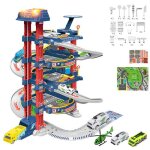 Garage parking voitures enfant - ensemble de jeu de parking  4 tages - ascenseur motoris - sons et ...