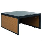Garage pour robot tondeuse - d�coshop26 - aspect ch�ne - wpc et m�tal - 35x60x70 cm - r�sistant aux intemp�rie ...