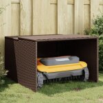 Garage pour robot tondeuse marron 86x90x52 57 cm r�sine tress�e