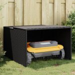 Garage pour robot tondeuse noir 86x90x52 57 cm r�sine tress�e