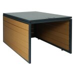Garage xl pour robot tondeuse avec couvercle ? structure en wpc et metal 43 x 70 x 90 cm ? aspect chêne ... Garage xl pour robot tondeuse avec couvercle ? structure en wpc et metal 43 x 70 x 90 cm ? aspect chêne ...