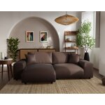 Garance - canap� dangle r�versible 4 places en simili - marron