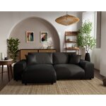 Garance - canap� dangle r�versible 4 places en simili - noir