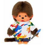 Poup�e - sekiguchi - kiki monchhichi - gar�on en tenue de peintre - 20 cm - t�tine amovible