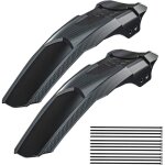 Garde - boue pour v�lo lot de 2 en fibre de carbone pour vtt compatibles avant et arri�re avec 12 attaches ...