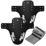 Garde - boue v�lo - 2pcs avant / arri�re vtt r�glable 10 attaches c�ble fibre carbone - v�lo - noir �tiquette ...