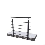 Garde - corps - aluminium noir - 100cm - avec 5 traverses et 1 main courante - pour int�rieur et ext�rieur ...