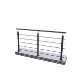 Garde - corps - aluminium noir - 200cm - avec 5 traverses et 1 main courante - pour int�rieur et ext�rieur ...