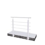 Garde - corps - pour int�rieur et ext�rieur - aluminium argent� - avec 5 traverses et 1 main courante ...