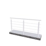 Garde - corps - pour int�rieur et ext�rieur - aluminium argent� - avec 5 traverses et 1 main courante ...