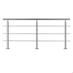 Garde - corps avec main courante 200cm en acier inoxydable 304 garde - corps avec 3 traverses pour int�rieur ...