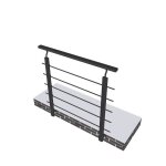 Garde - corps - aluminium - 1m - noir - intrieur / extrieur - fixation latrale