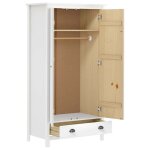 Garde - robe � 2 portes - vidaxl - 89x50x170 cm - blanc - bois de pin massif - 1 tiroir - 1 �tag�re - ...