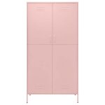 Garde - robe en acier - vidaxl - rose - 90x50x180 cm - 4 �tag�res r�glables - niveleurs au fond - bouches ...