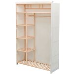 Garde - robe armoire de rangement chambre en tissu et bois de pin 110x40x170cm sqzr658417 - belle maison ...