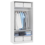 Garde - robe en bois ding�nierie - wiens - blanc - 100x50x200 cm - 3 petits compartiments