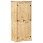 Garde - robe en bois de pin massif - kalisse - 76x50x170 cm - finition cire de miel - poign�es en m�tal ...