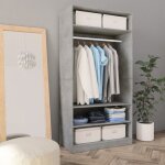 Garde - robe - vidaxl - mod�le compact - 2 portes - 2 tiroirs - gris b�ton - 100x50x200 cm