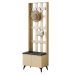 Garde - robe moderne avec banc et crochets  vtements - construction 4 crochets pour vestes et poches ...