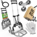 Gardebruk diable aluminium pliable escalier 80kg 6 roues pleines increvables gants 2 tendeurs chariot ...