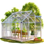 Gardebruk serre de jardin aluminium 48m 250x190cm 2 lucarnes serre  tomates plantes lgumes fleurs ...