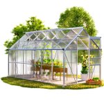 Gardebruk serre de jardin aluminium 72m 380x190cm 4 lucarnes serre  tomates plantes lgumes fleurs ...