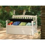 Garden bench coffre jardin de rangement en polypropylne 265l