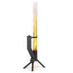 Tube de feu - gardenflare - noir thermolaqu� - acier inoxydable - 1330x350 mm - pour terrasse et jardin ...
